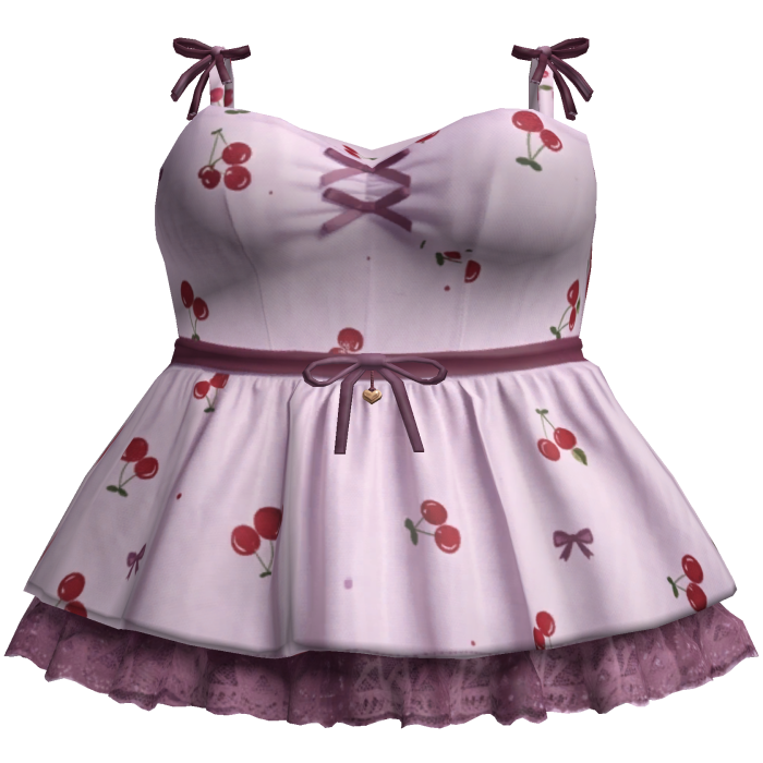 Cherry Ribbon Mini Dress