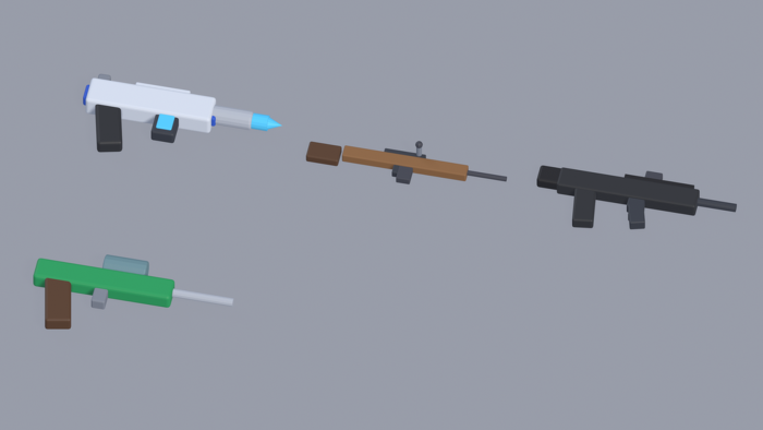 Low Poly Gun Pack Guns Rifles Pistols Sci-Fi preview 3