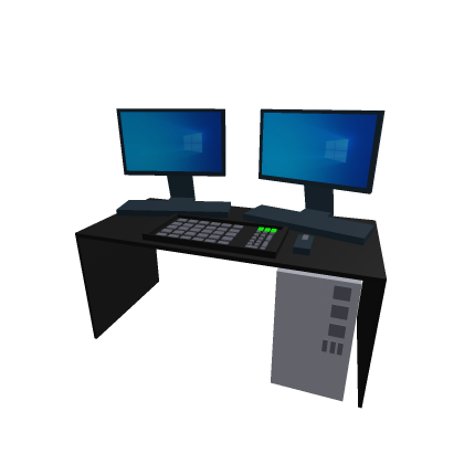 a computer with a table