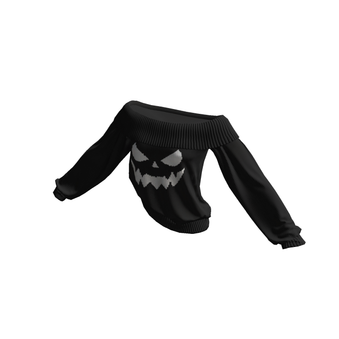 Black Halloween Knitted Off Shoulder Sweater