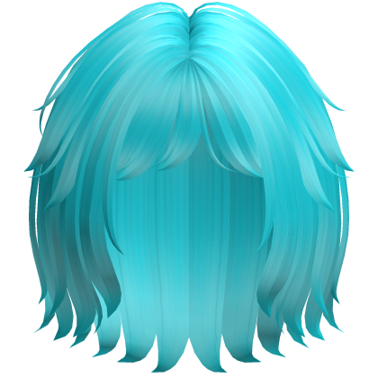 Soft Messy Bob w/ Curtain Bangs (Ocean Blue)