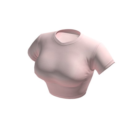 Crop Top Pink Basic Tight Baby Baddie Tee Shirt thumbnail