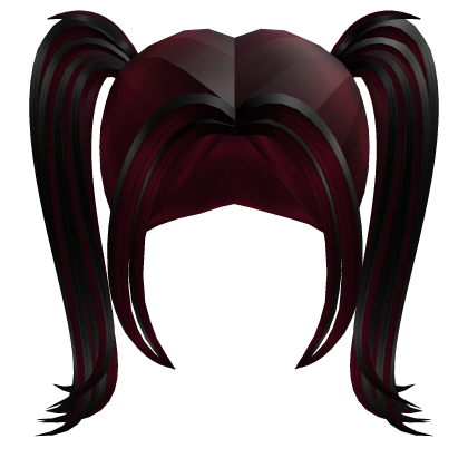 Black w Red High Y2k Pigtails Roblox item