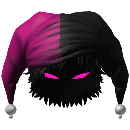 Black&Pink Jester Hat w/ Glowing Eyes