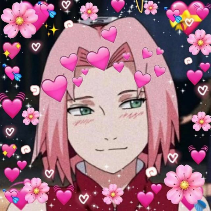 Sakura with hearts and flowers Roblox decal