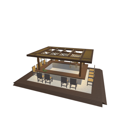 Sandy Beach Bar Palm Sun Sea Lounge Hangout Decor