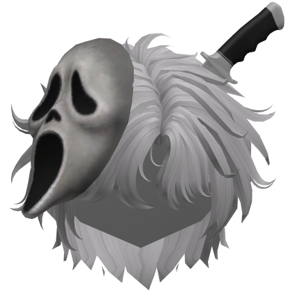 Halloween Ghost Face Knife Hair Gray