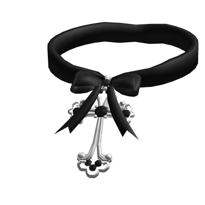 Pretty Black Emo Cross Bow Choker