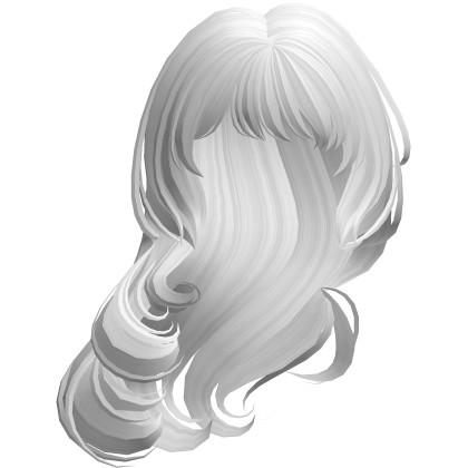 Windy Side-Swept Swirly Hair in White