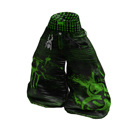 Y2K Halloween Saggy Boxer Jeans (Radioactive)