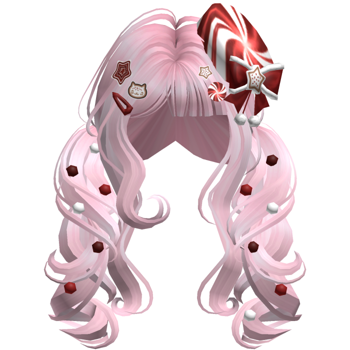 ♡ Christmas Peppermint Pigtails (Pink)