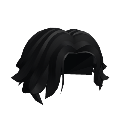 Black Messy Wavy Middle Part
