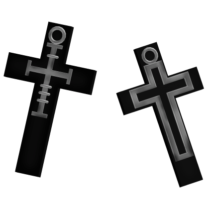 gothic harajuku vkei black cross emo hair clips Roblox item
