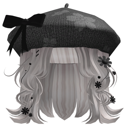 Wavy Blossom Beret Hair - White Roblox item