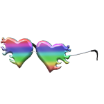sunglases flame heart rainbow