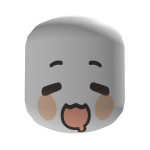 eepy cute surprised face - white