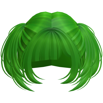 Cute Short Small Kawaii Side Pigtails (Green)