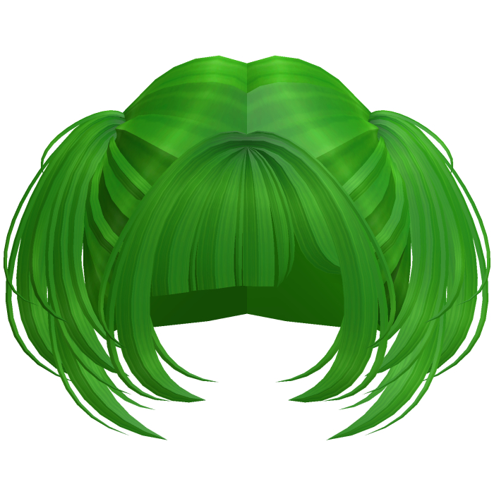 Cute Short Small Kawaii Side Pigtails (Green)