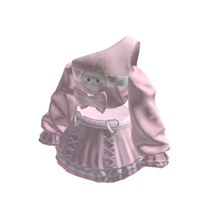 Light Pink Kawaii Bowdream Dollcore Shirt&Skirt