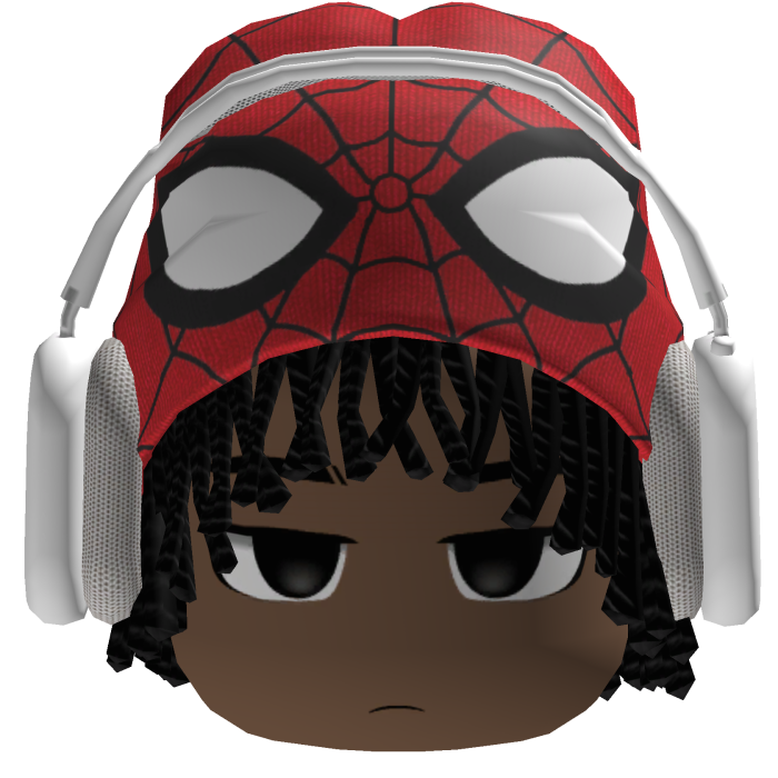 Dreads w/ Spider Beanie + White Headphone + Face
