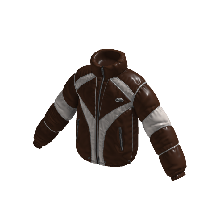 Puffer Jacket w/ Contrast Panels (Brown)