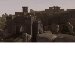 Scary spooky ancient fort icon