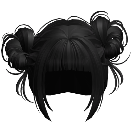 Cute Messy Space Buns (Black) Roblox item