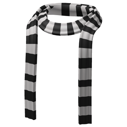 Skinny Black and White Striped Scarf 3.0