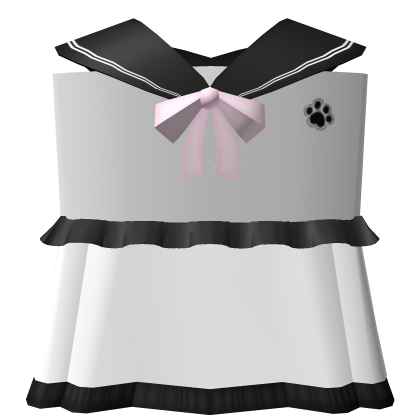 ノ꒰ kawaii paw sailor dress black n white thumbnail