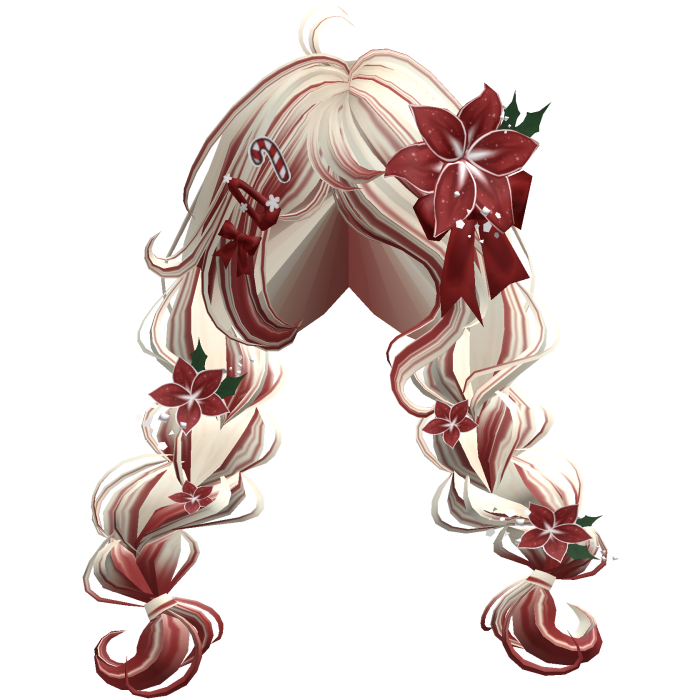 ♡ Christmas Preppy Flower Braids (Beige & Red)