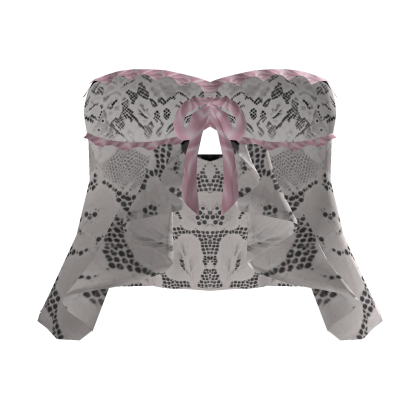 White and Pink Ruffle Lace Dress
