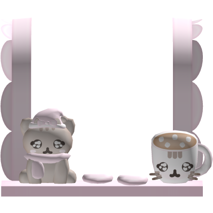 cute pink christmas pusheen food tray Roblox item