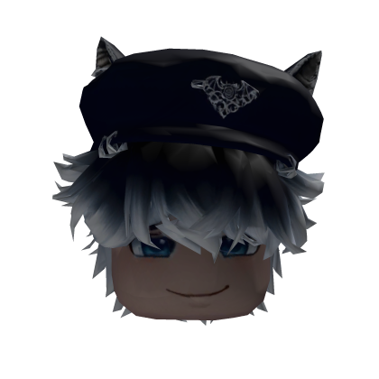 Hair with cat ear beret Black and White