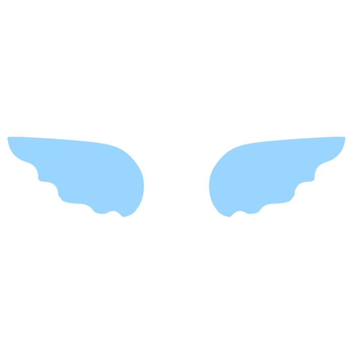 ♡ Cute Simple Sticker Angel Wings in Blue