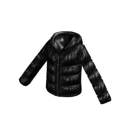 Shiny Black Puffer Jacket thumbnail