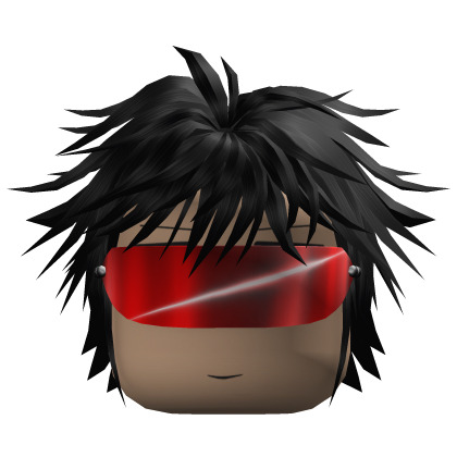 Spiky Anime Hair w/ Visor (Black)
