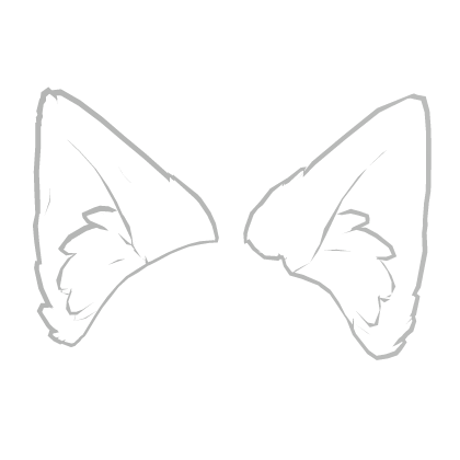 Cartoony Plain white Fox Ears