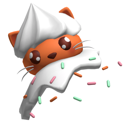 kawii orange ice cream sprinkles cat