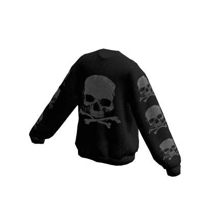 Crossbones Skull Oversized Black Sweater thumbnail