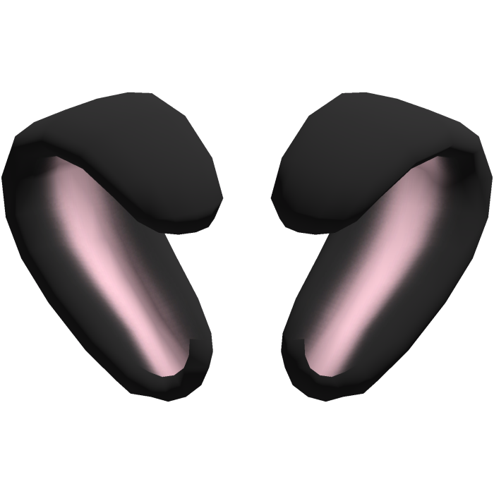 🐇 cute heart-shaped fluffy bunny ears black