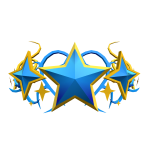 Blue & Gold Star Cyber Sigil Crown