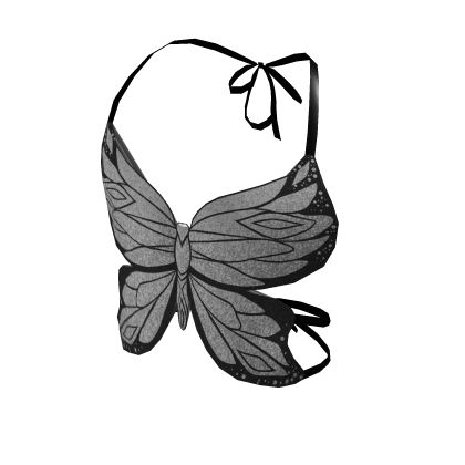 Y2K Butterfly Fantasy Top White Classic Sequin