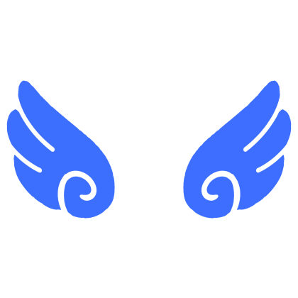 ♡ Cute Glowing Swirly Angel Wings in Dark Blue