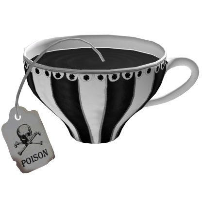 gothic black white teacup