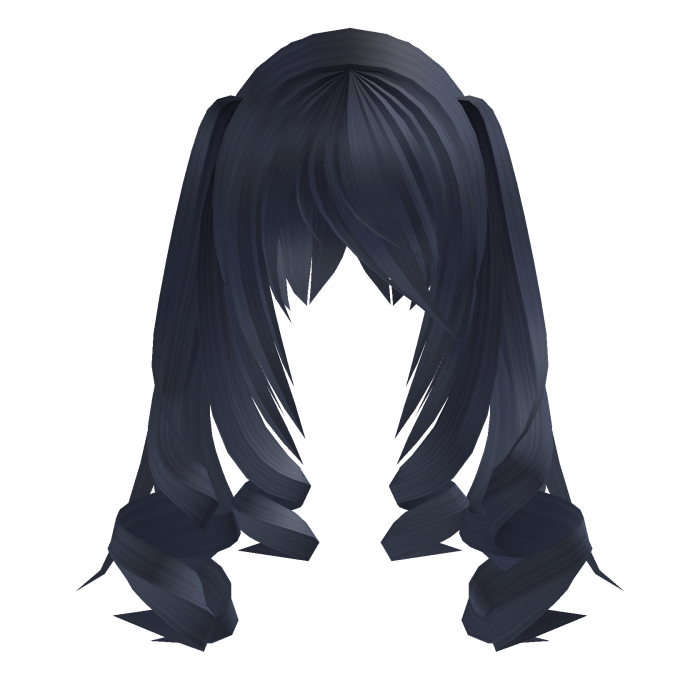 ✙ | moe vampire curly side pigtails in dark blue