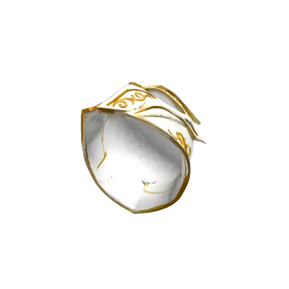 white and gold knight helmet