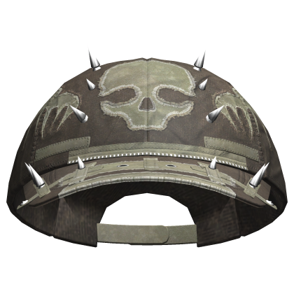 Punk Skeleton Pierced Cap DIstressed