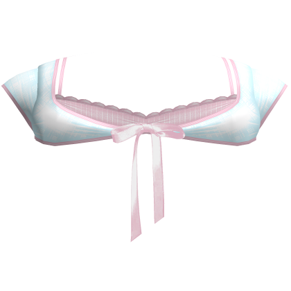 Gothic Doll Top w Ribbon In Blue Pink