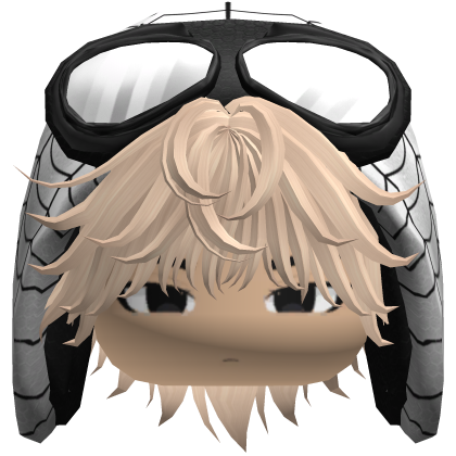 Spider White Hood Boy Messy Blonde Hair w/ Face Roblox item