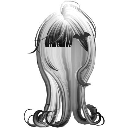 Two Toned Halloween Long Bat Curled Hair White Roblox item